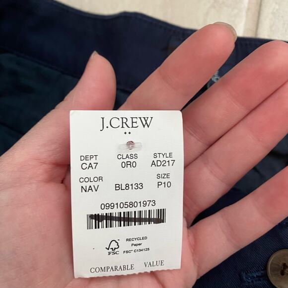 J.Crew High-rise girlfriend chino pant navy blue10P - Picture 5 of 7